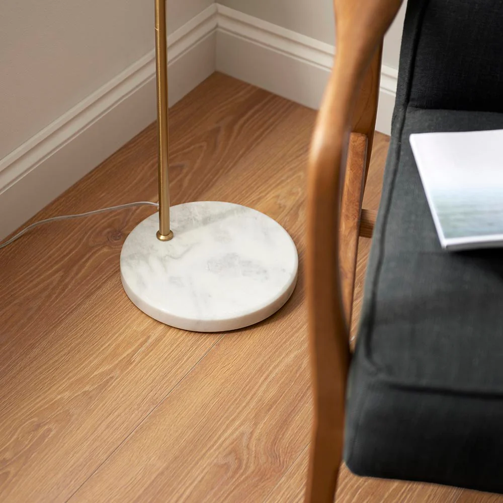 Procyon Task Floor Lamp - Brass & Matt Black Finish E27 - Image 3