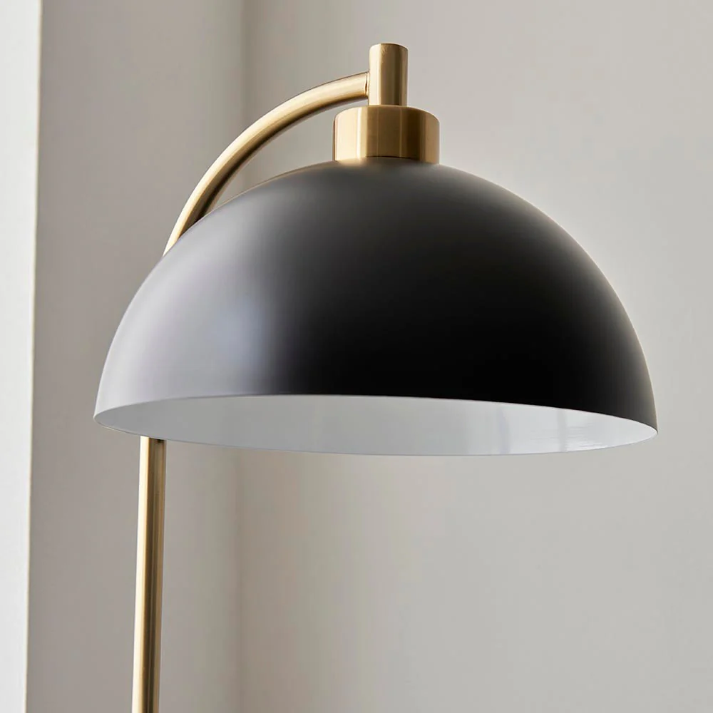 Procyon Task Floor Lamp - Brass & Matt Black Finish E27 - Image 4