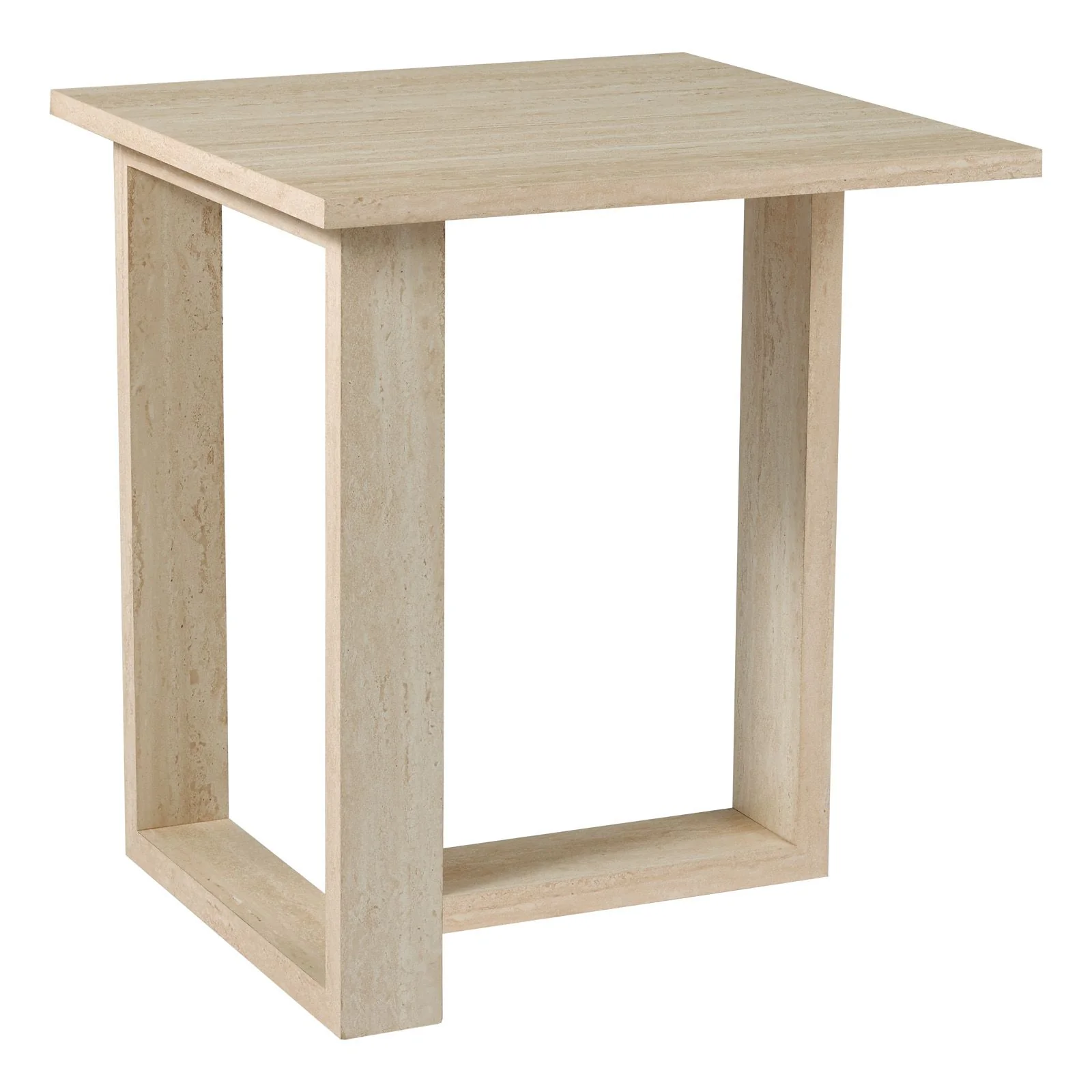 Prue Side Table- Travertine Effect - Image 2