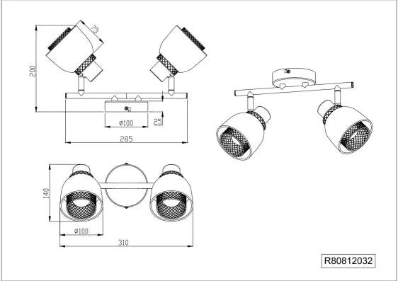 Punch 2/3Lt Bar Spotlight - Black - Image 5
