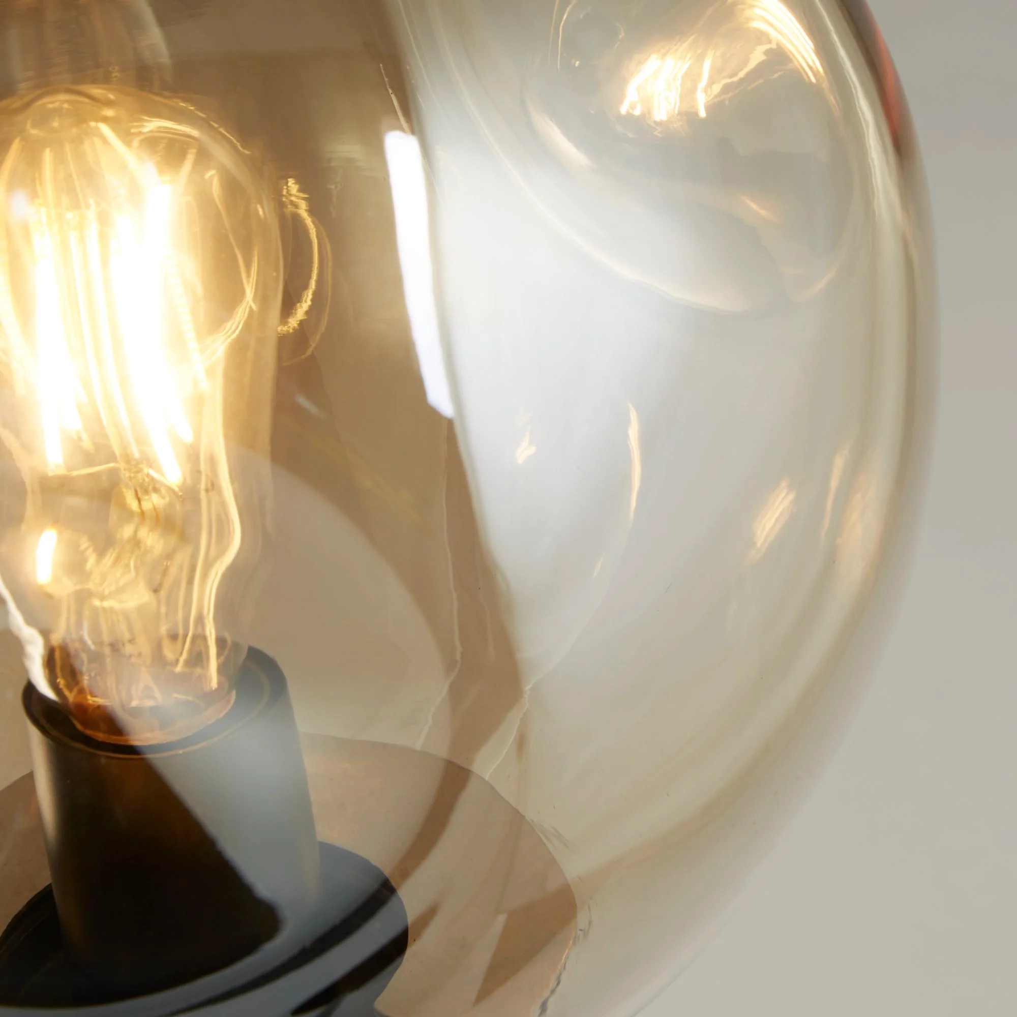 Punch Floor Lamp - Black Metal & Champagne Punched Glass E27 - Image 3