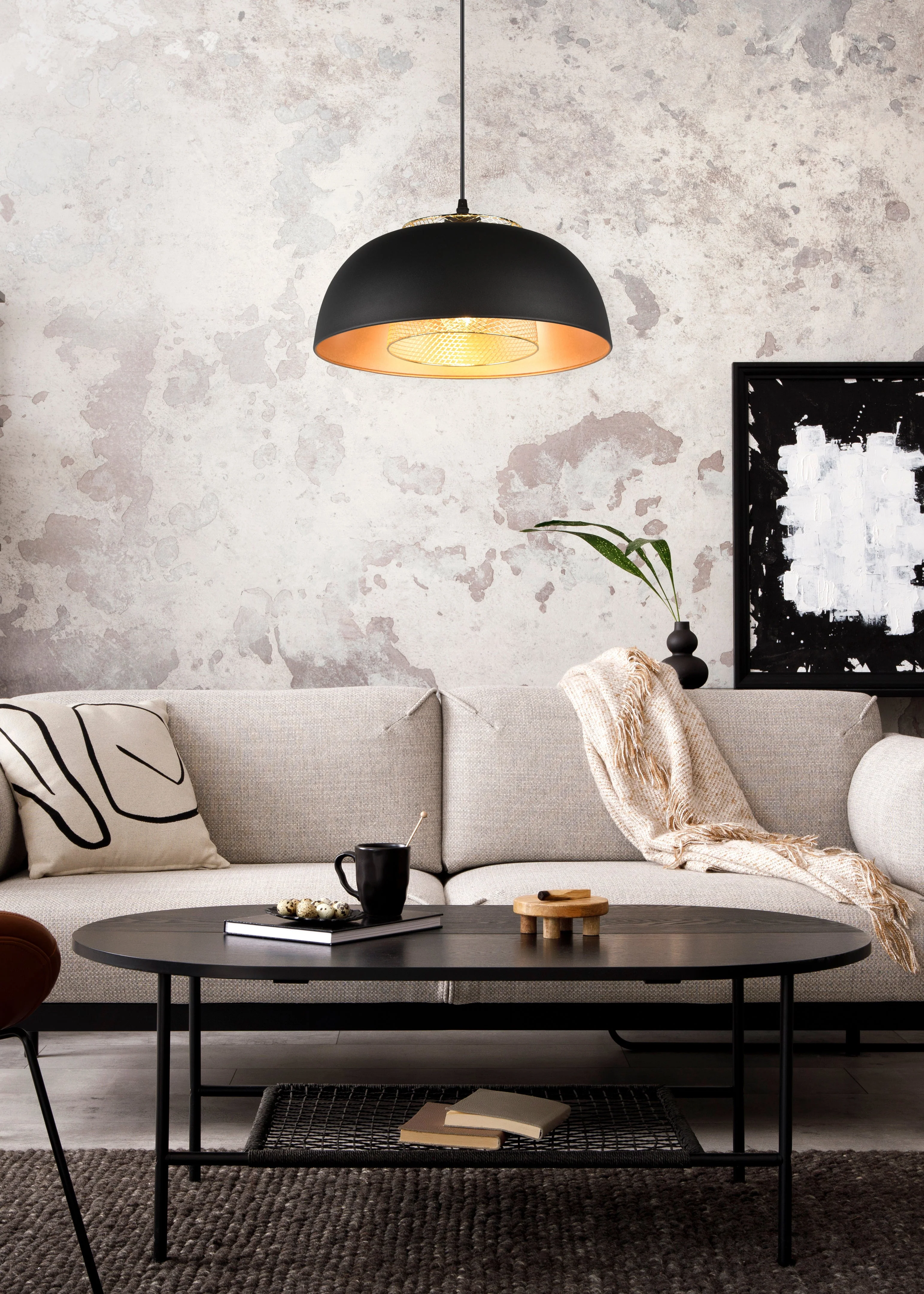 Punch Small/Large Hanging Lamp - Matt Black Finish - Image 16