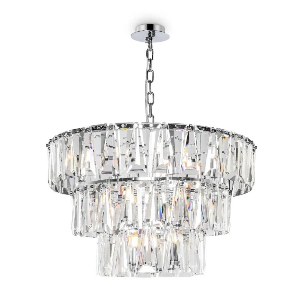 Puntes 4/6/12/18Lt Crystal Ceiling Light - Chrome/Gold Finish - Image 11