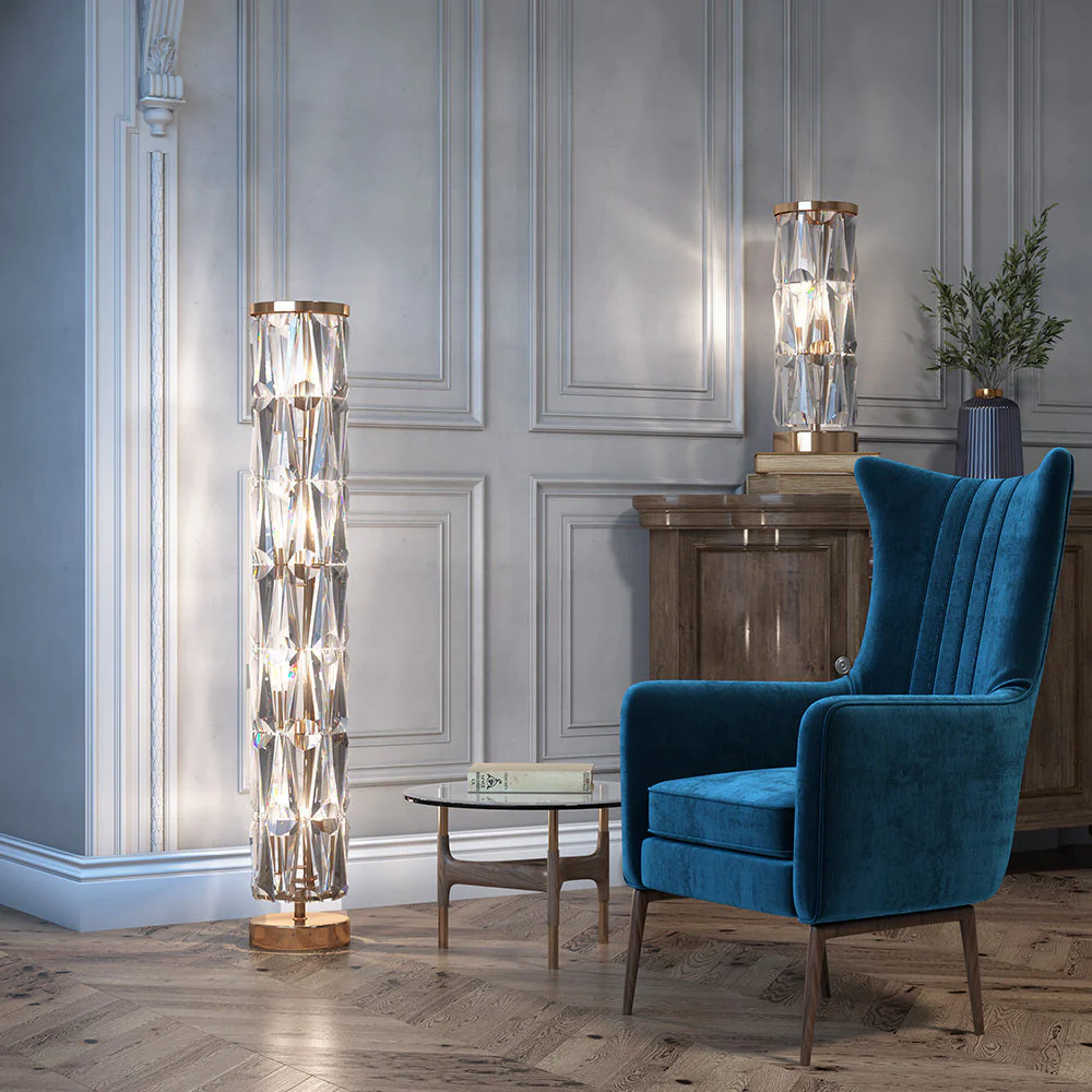 Puntes Floor lamp E14 - Chrome & White/Gold & White Finish - Image 6