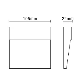 Puya 10/16cm LED  Square Wall Light- Anthracite Finish - Image 4