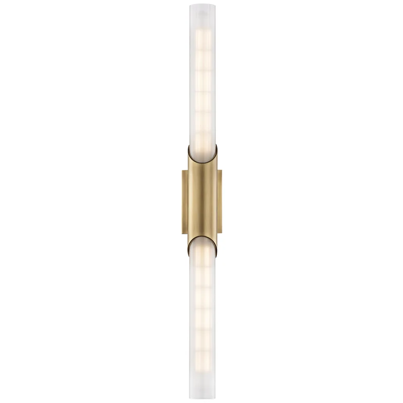 Pylon 2Lt Wall Sconce- Aged Brass/ Polished Nickel - Image 2
