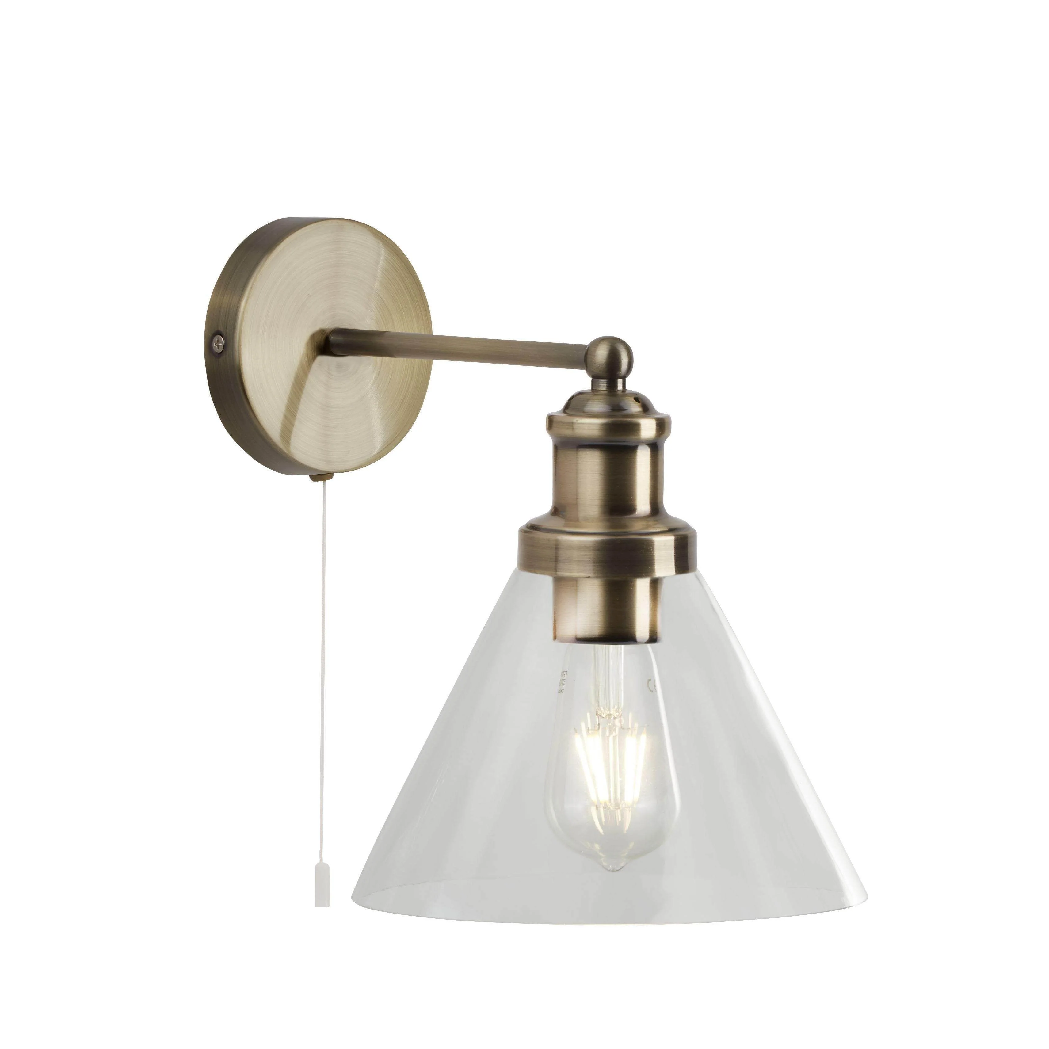 Pyramid Wall Light Brass, Clear Glass Shade- Promotional Offer - Image 2