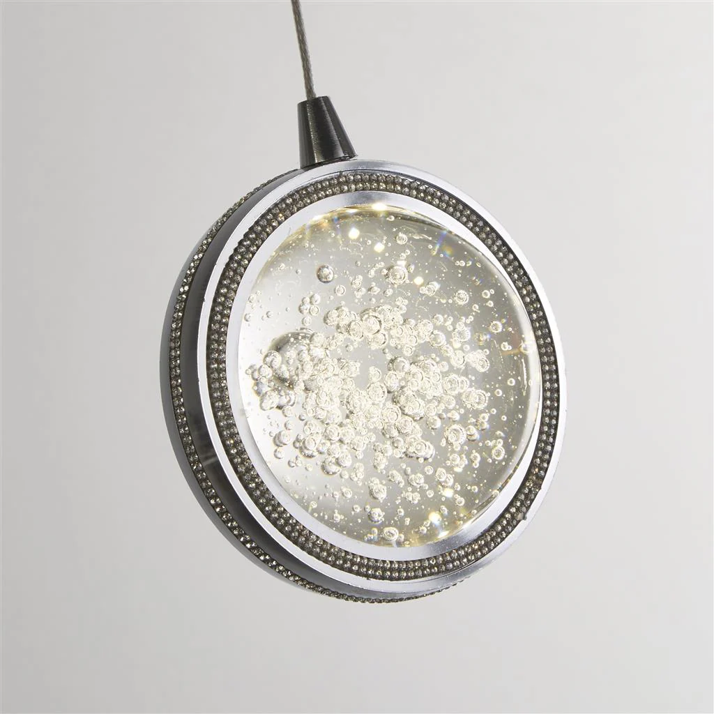 Quartz 5Lt Bar Ceiling Kitchen Light - Chrome & Bubble Glass - Image 3