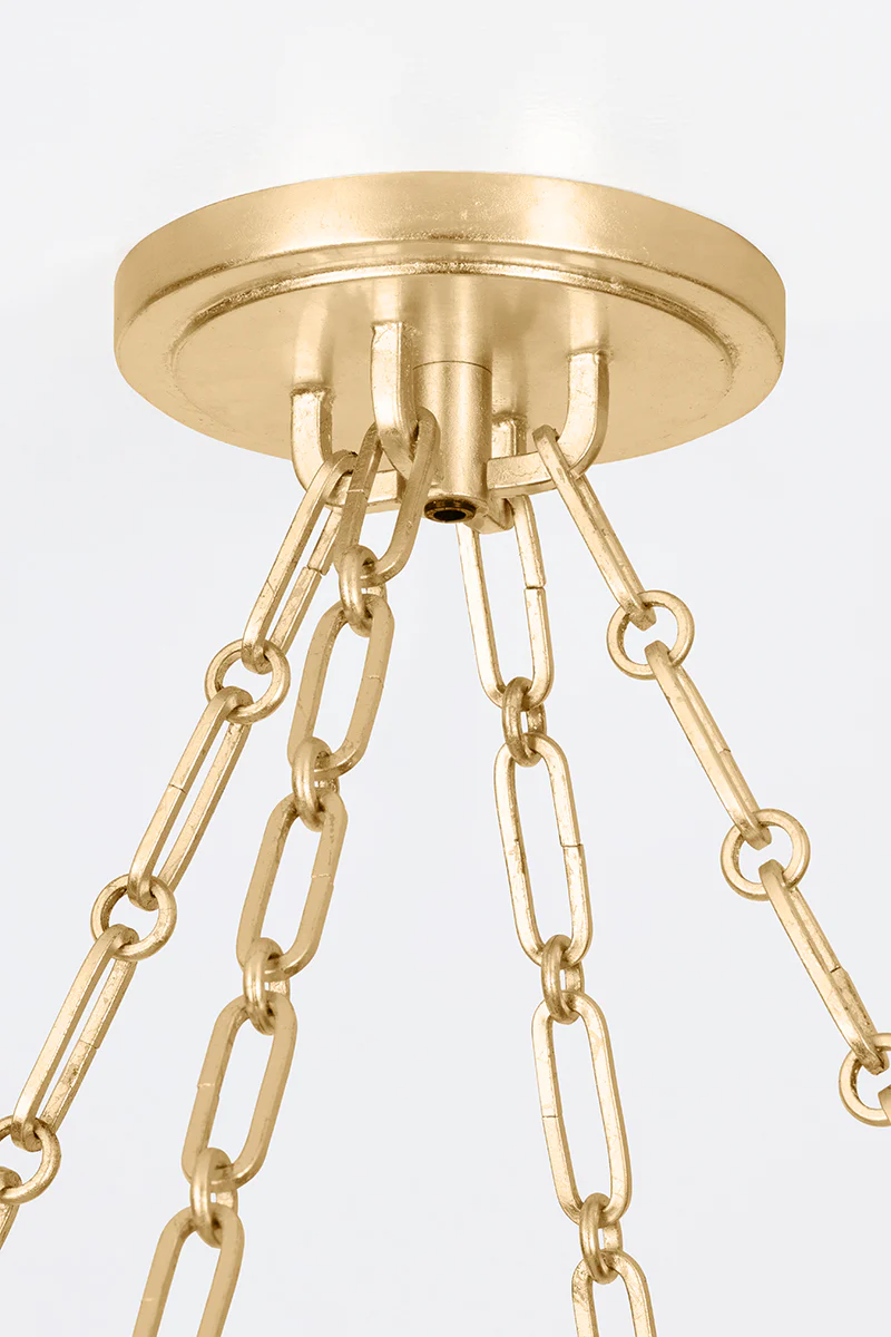Quebec 4/6Lt Chandelier - Gold Leaf - Image 3