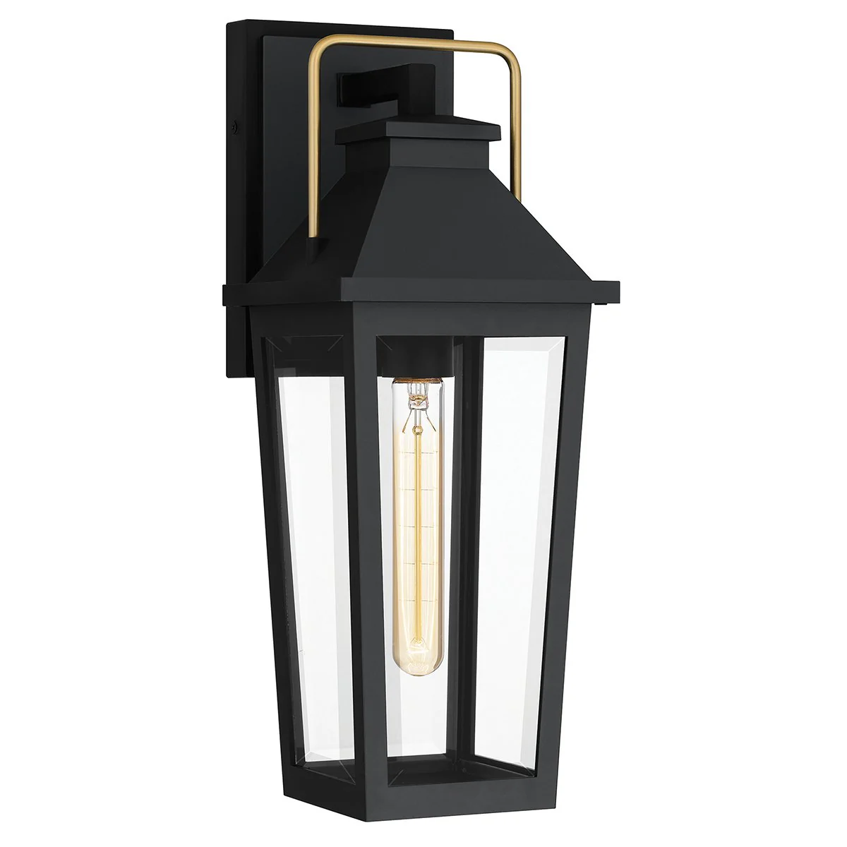 Quoizel Buckley Coastal 1 lt Outdoor Wall Lantern - Matt Black &amp; Brass Accent  IP44 E27 - Image 11
