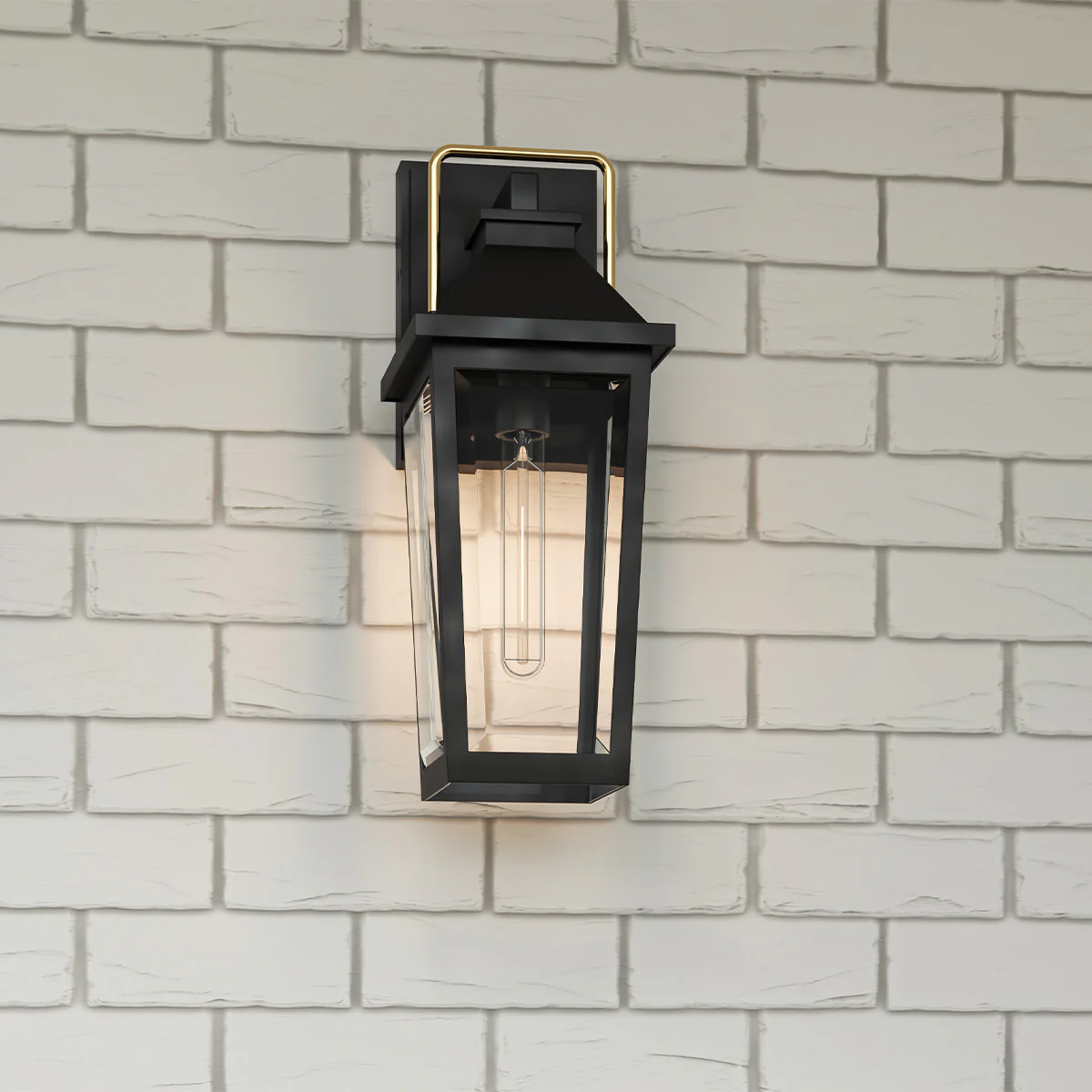 Quoizel Buckley Coastal 1 lt Outdoor Wall Lantern - Matt Black &amp; Brass Accent  IP44 E27 - Image 13