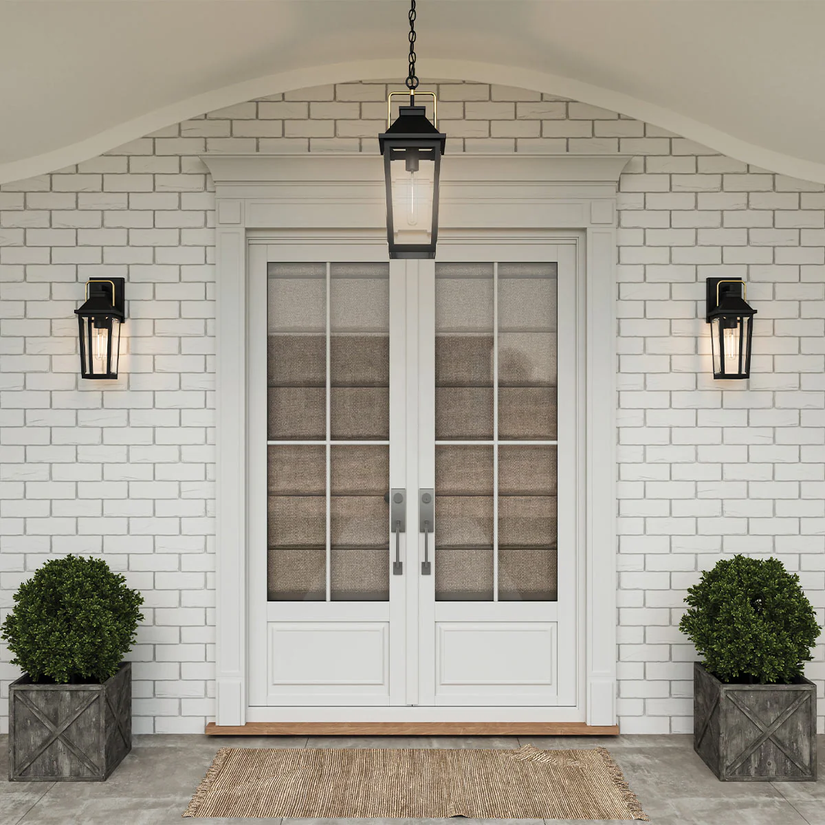 Quoizel Buckley Coastal 1 lt Outdoor Wall Lantern - Matt Black &amp; Brass Accent  IP44 E27 - Image 3