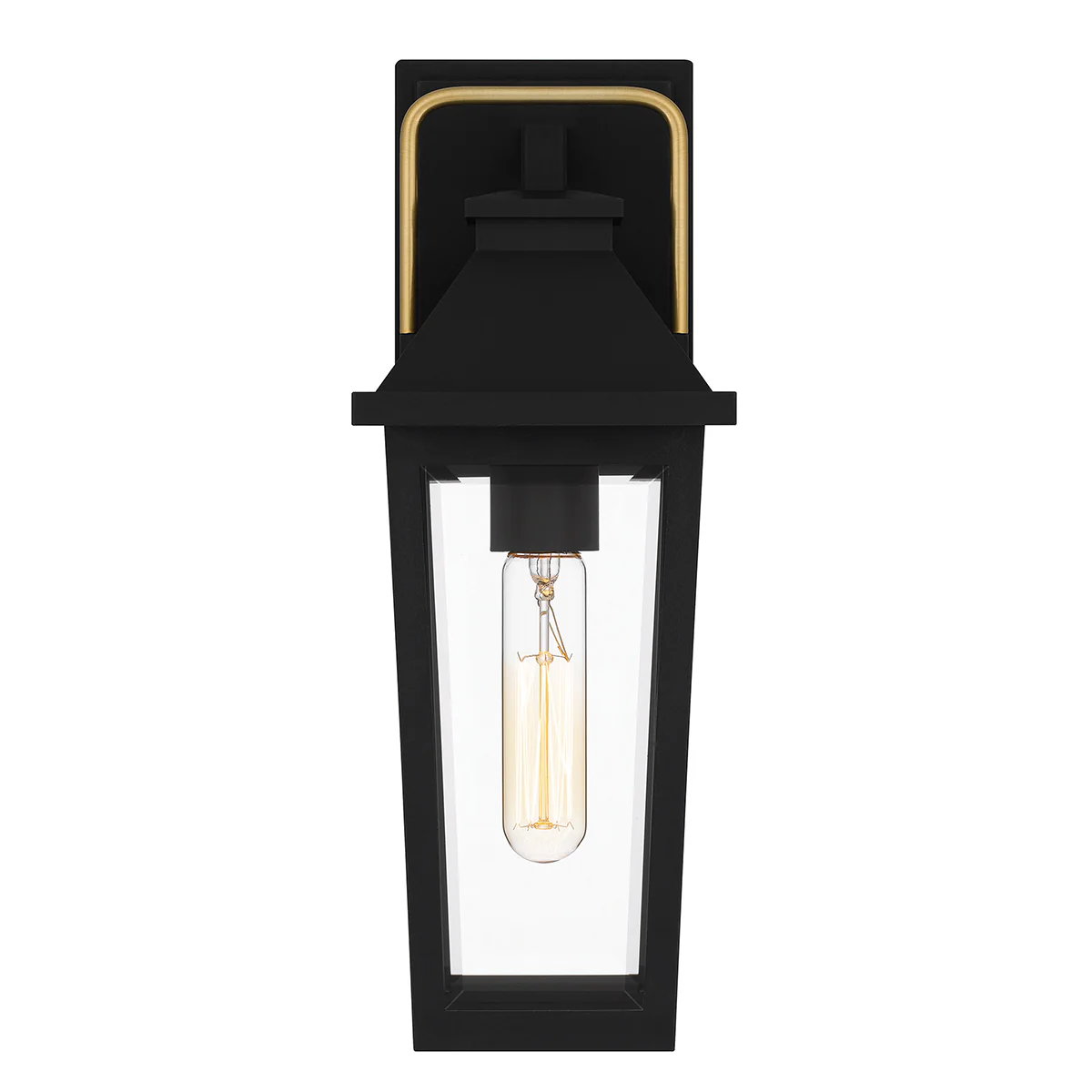 Quoizel Buckley Coastal 1 lt Outdoor Wall Lantern - Matt Black &amp; Brass Accent  IP44 E27 - Image 5