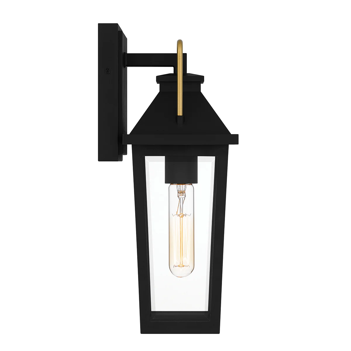 Quoizel Buckley Coastal 1 lt Outdoor Wall Lantern - Matt Black &amp; Brass Accent  IP44 E27 - Image 6