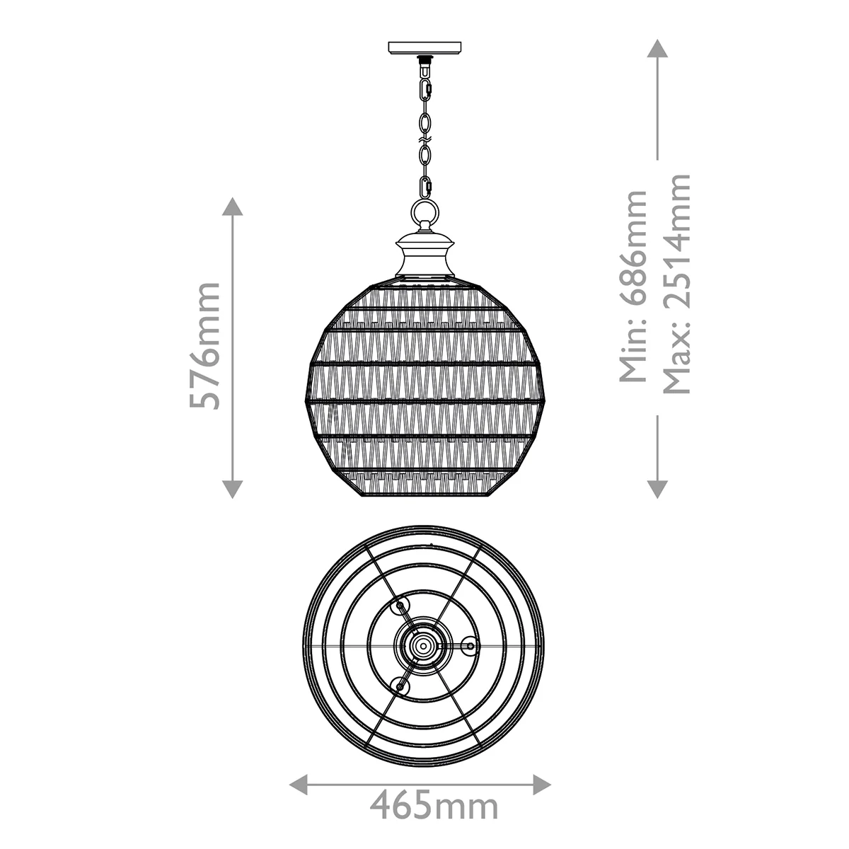 Quoizel Casablanca 3lt Pendant - Palladian Bronze - Image 9