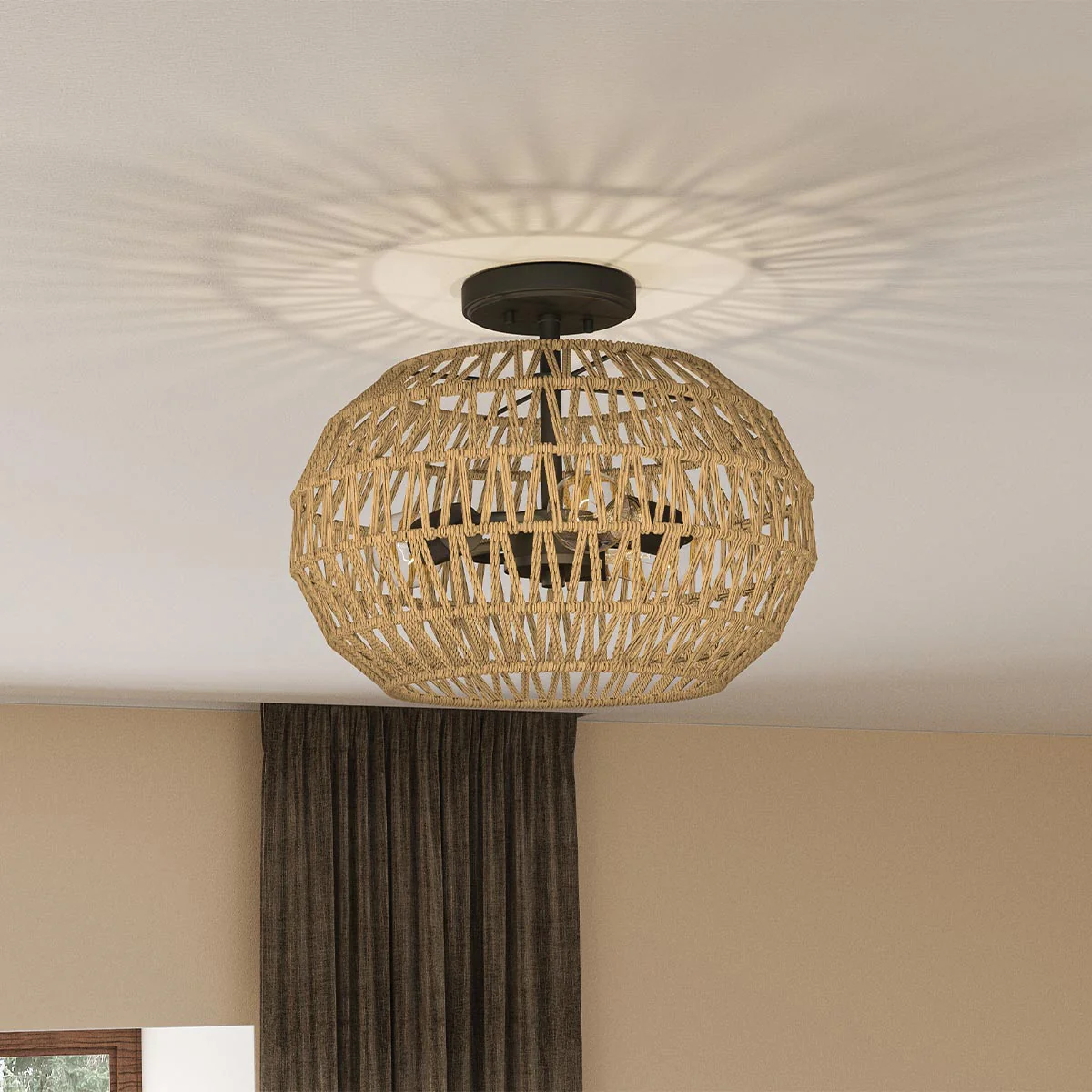 Quoizel Casablanca 3lt Semi Flush - Palladian Bronze - Image 4