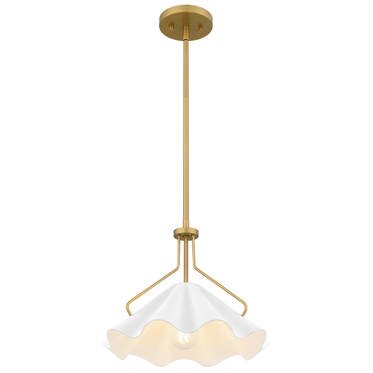 Quoizel Mejia 1 lt Pendant - Aged Brass, Textured White Steel Shade E27 - Image 9