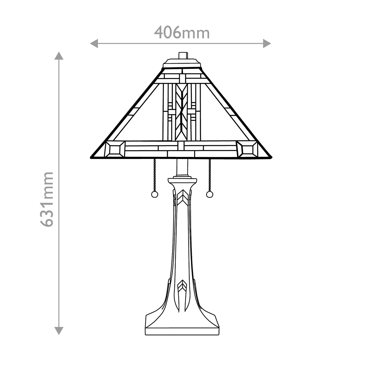 Quoizel Navajo 2 lt Tiffany styleTable Lamp - Bronze with Art Glass Shade E27 - Image 9