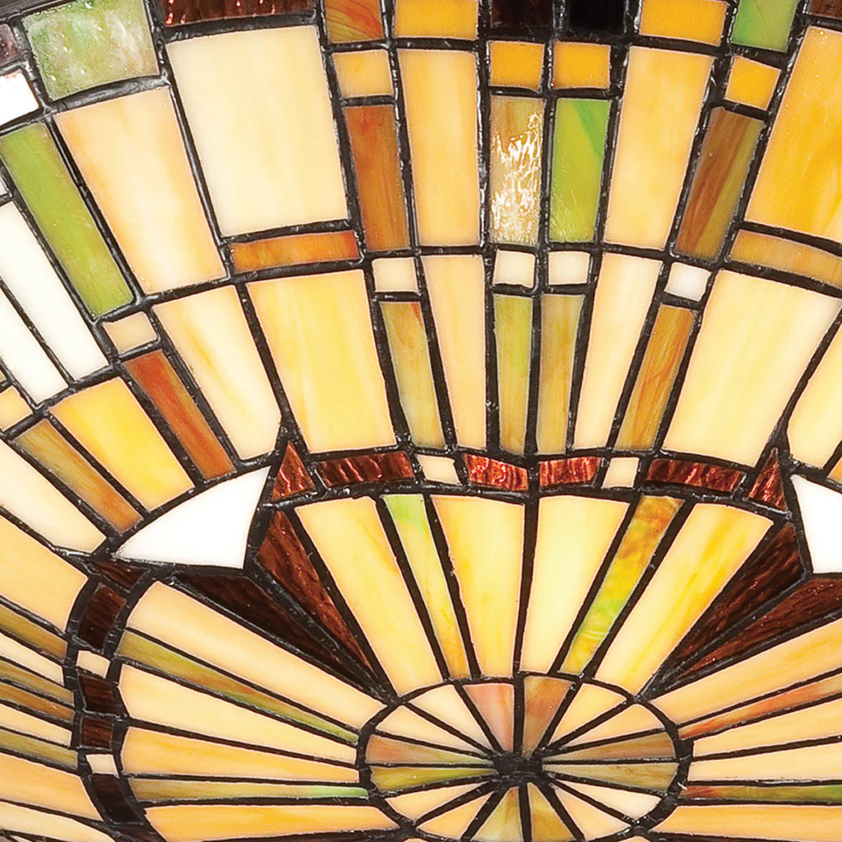 Quoizel Reed 2 lt Tiffany Style Flush - Valiant Bronze Lamp, Art Glass Shade - Image 3