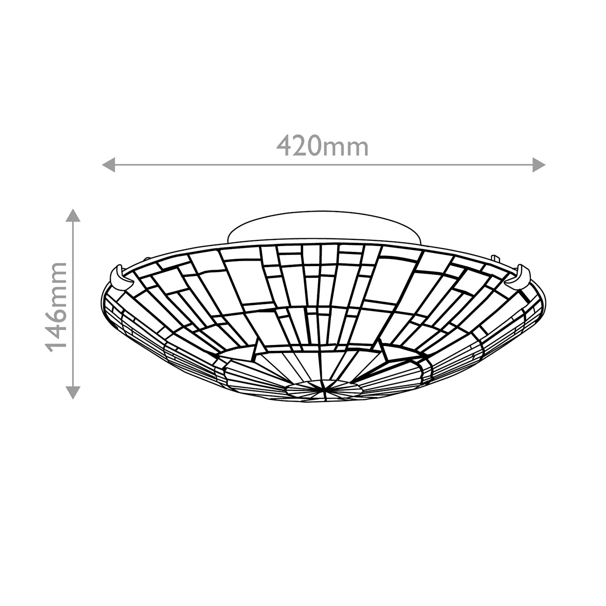 Quoizel Reed 2 lt Tiffany Style Flush - Valiant Bronze Lamp, Art Glass Shade - Image 9