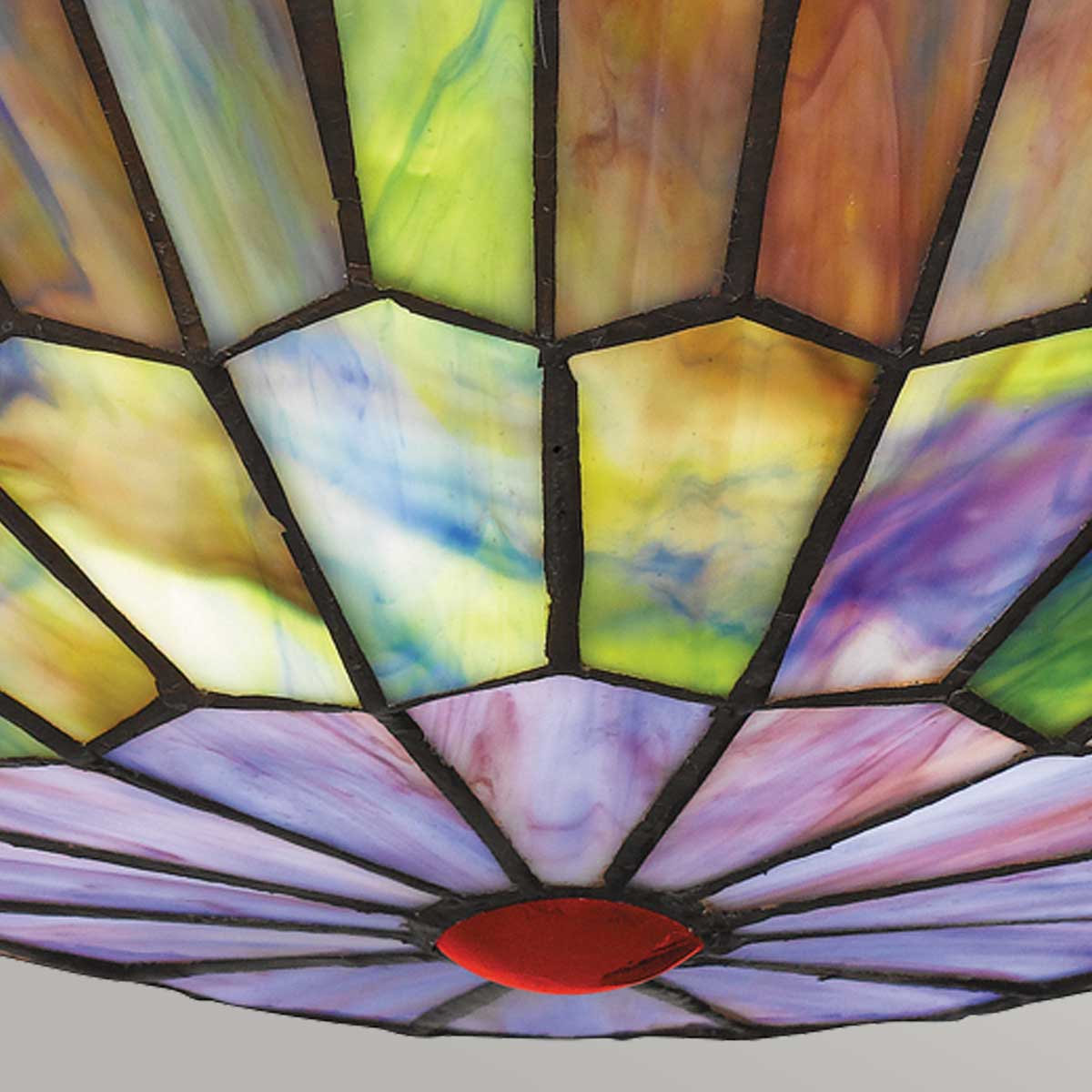 Quoizel Watkins 2 lt Tiffany Style Flush - Valiant Bronze Lamp, Art Glass Shade - Image 7