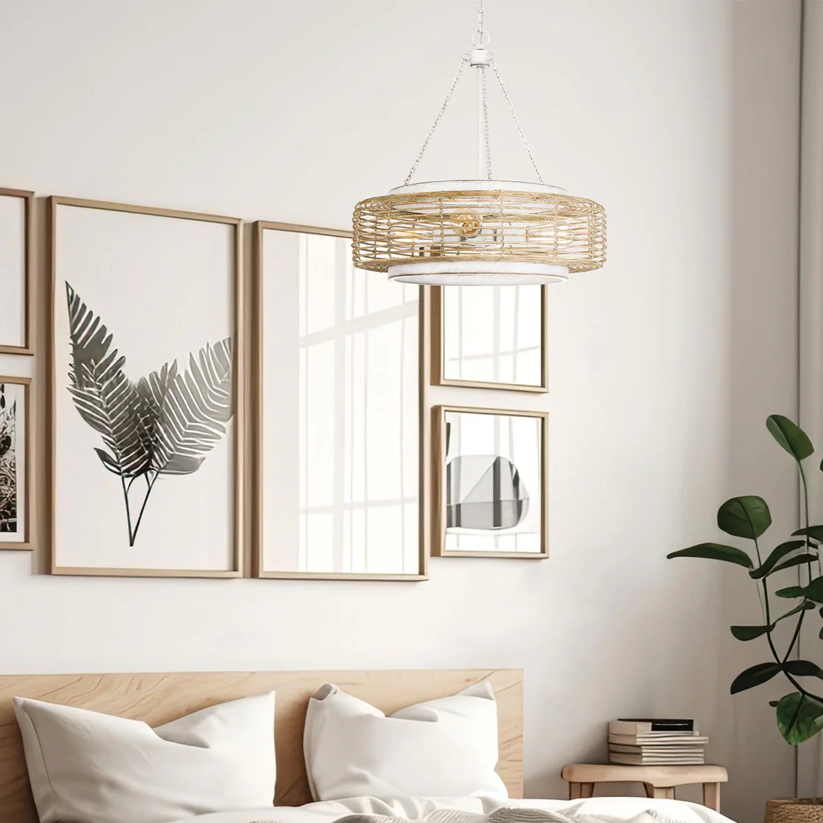 Quoizel Waylon 4lt Pendant - Antique White - Image 2
