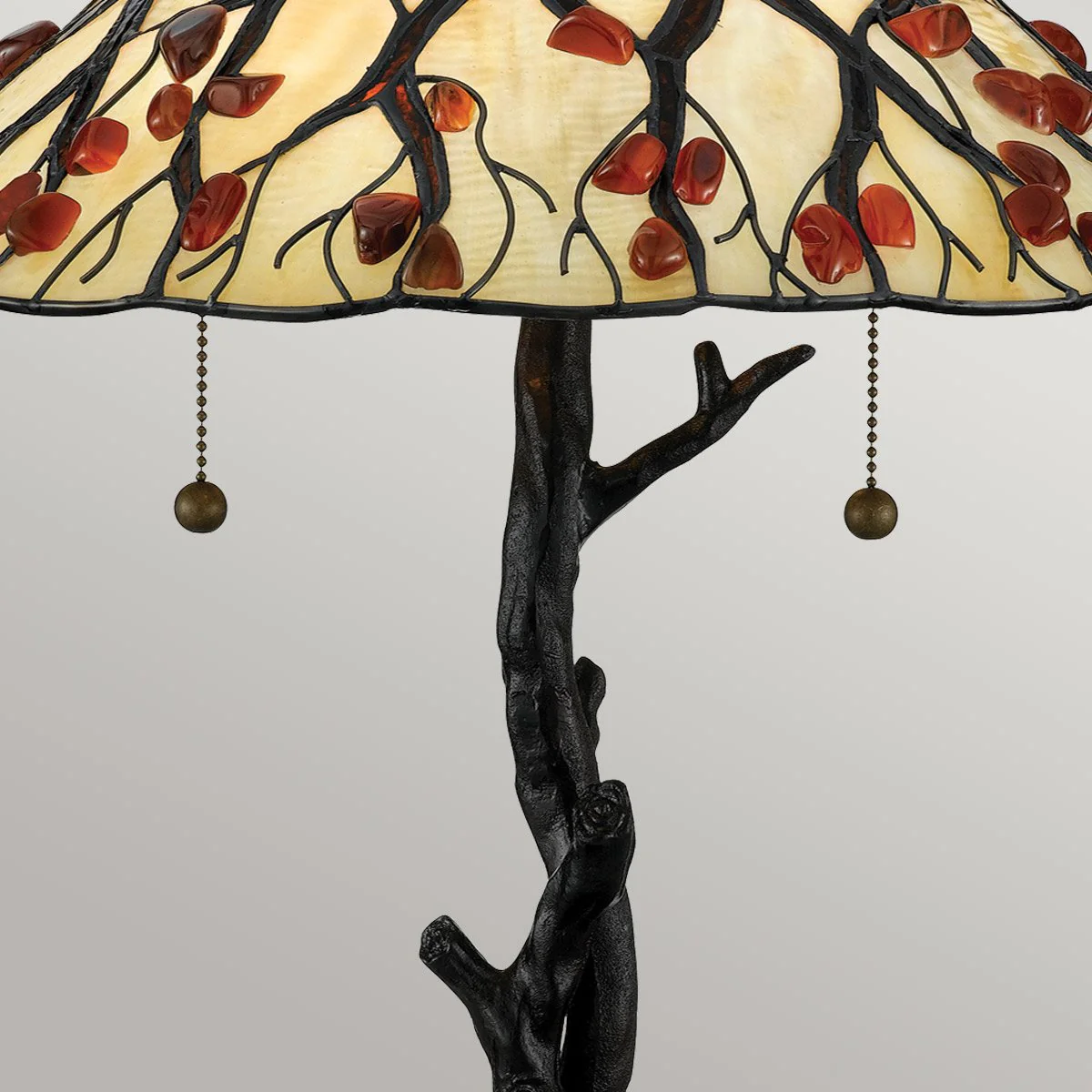 Quoizel Whispering 2 lt Tiffany style Table Lamp - Valiant Bronze with Art Glass Shade E27 - Image 4