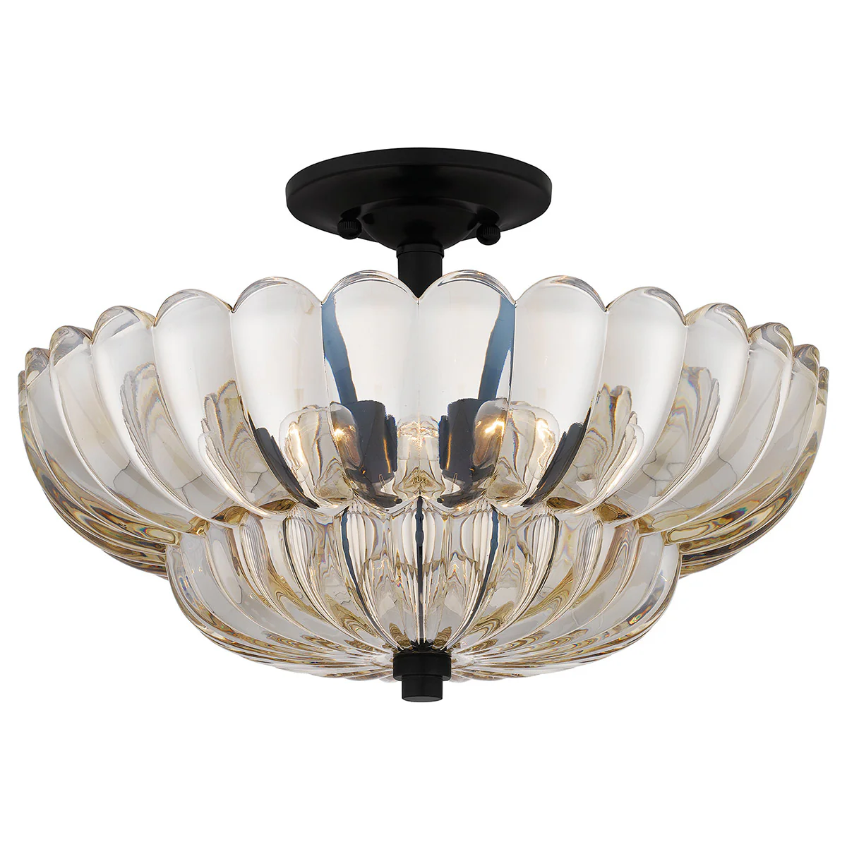 Quoizel Whitecap Semi Flush - Tinted Amber Glass with Mottled Cocoa Brown - Image 11