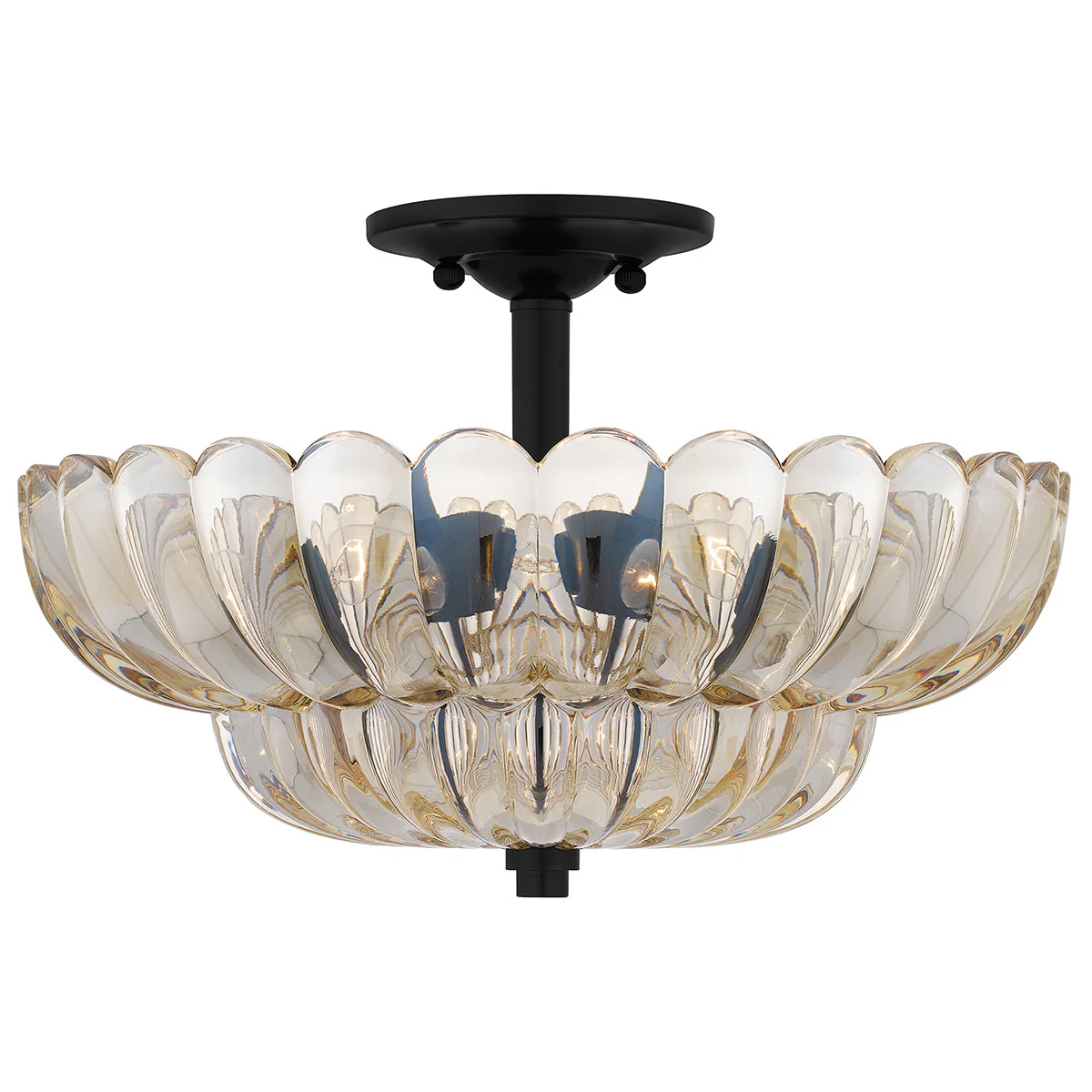 Quoizel Whitecap Semi Flush - Tinted Amber Glass with Mottled Cocoa Brown - Image 15
