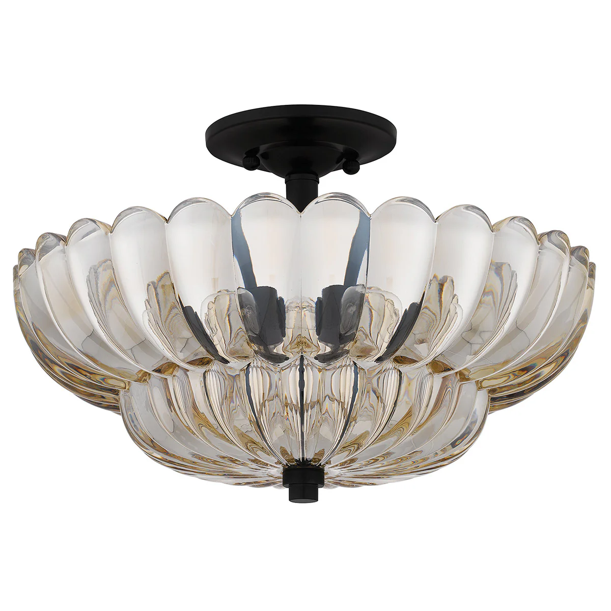 Quoizel Whitecap Semi Flush - Tinted Amber Glass with Mottled Cocoa Brown - Image 17
