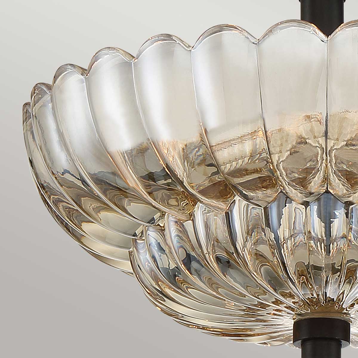 Quoizel Whitecap Semi Flush - Tinted Amber Glass with Mottled Cocoa Brown - Image 4