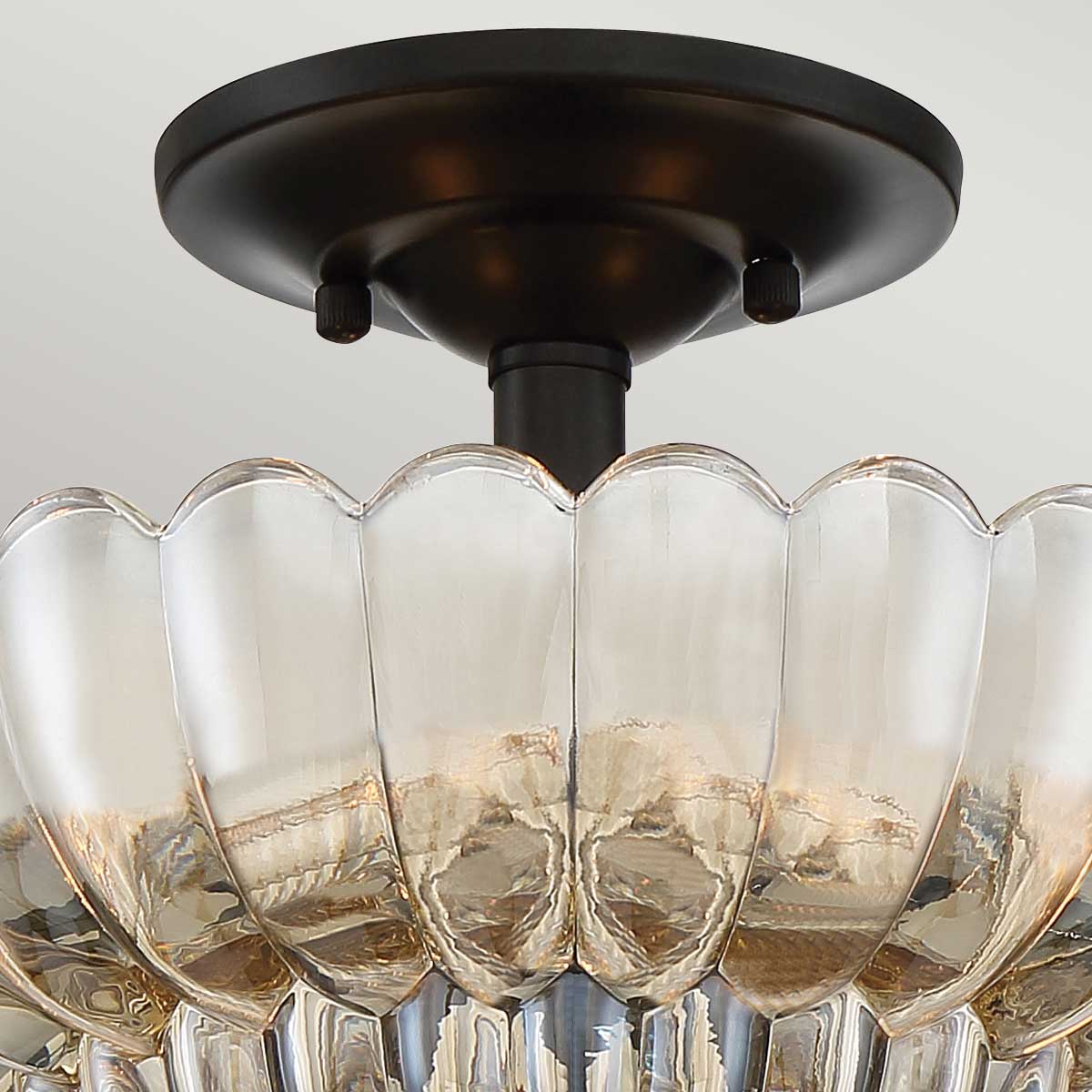 Quoizel Whitecap Semi Flush - Tinted Amber Glass with Mottled Cocoa Brown - Image 5
