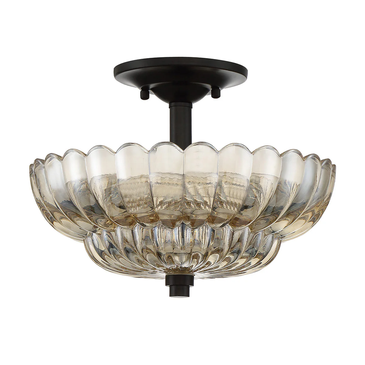 Quoizel Whitecap Semi Flush - Tinted Amber Glass with Mottled Cocoa Brown - Image 7