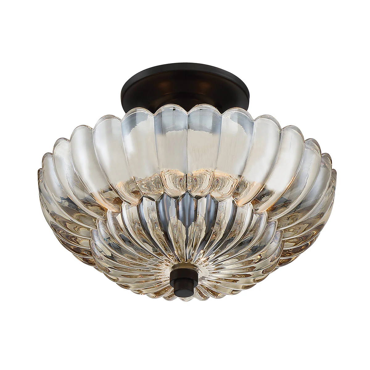 Quoizel Whitecap Semi Flush - Tinted Amber Glass with Mottled Cocoa Brown - Image 8