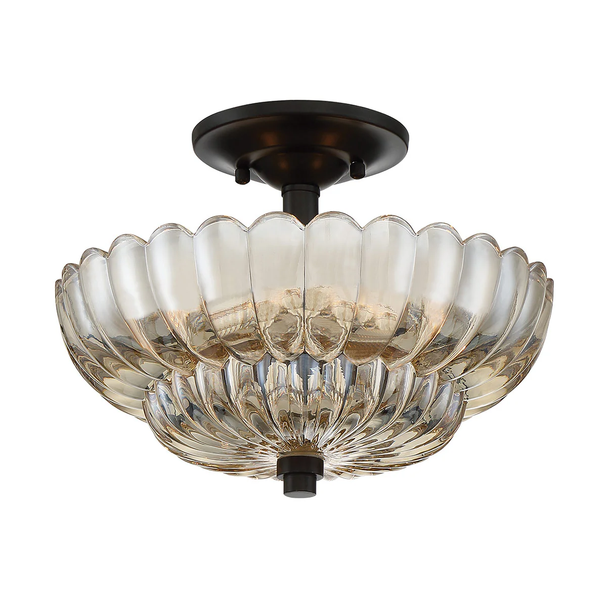 Quoizel Whitecap Semi Flush - Tinted Amber Glass with Mottled Cocoa Brown - Image 9