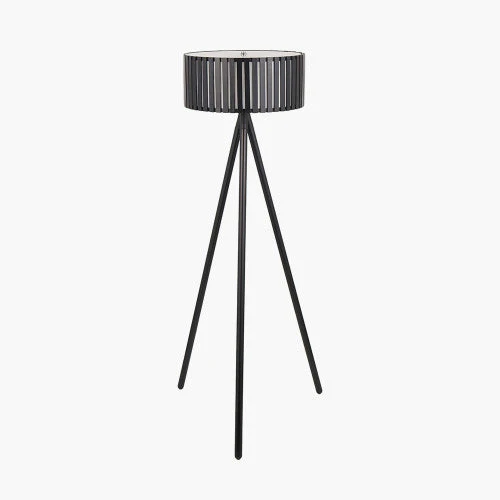 Rabanne Slatted Wood Tripod Floor Lamp