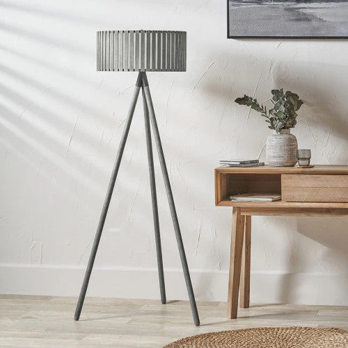 Rabanne Slatted Wood Tripod Floor Lamp - Image 2