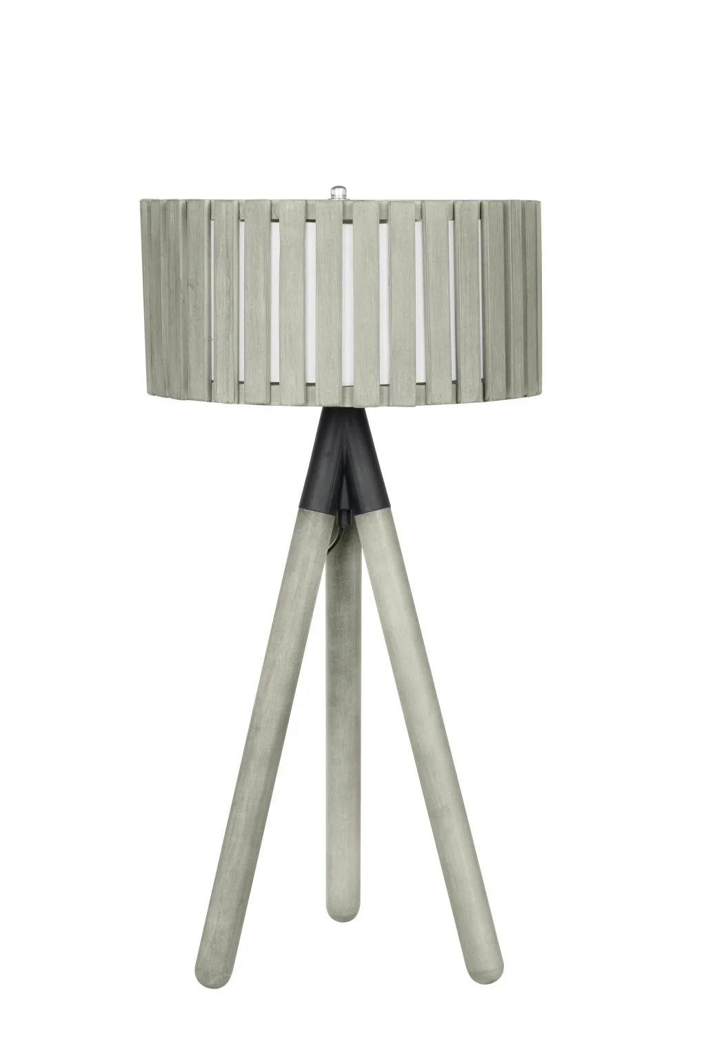 Rabanne Slatted Antique Wood Tripod Table Lamp - Various Colours - Image 2