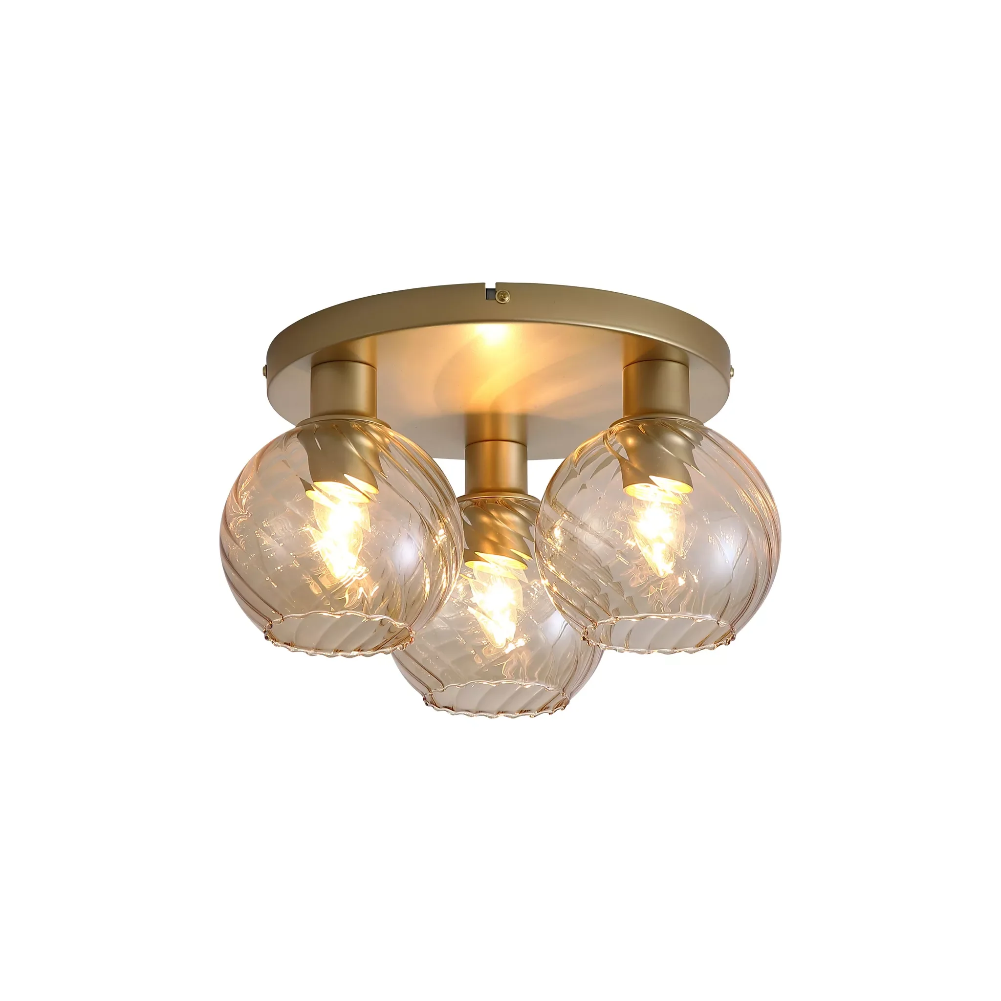 Radiance 3Lt Flush Light- Black Metal/ Gold - Image 2