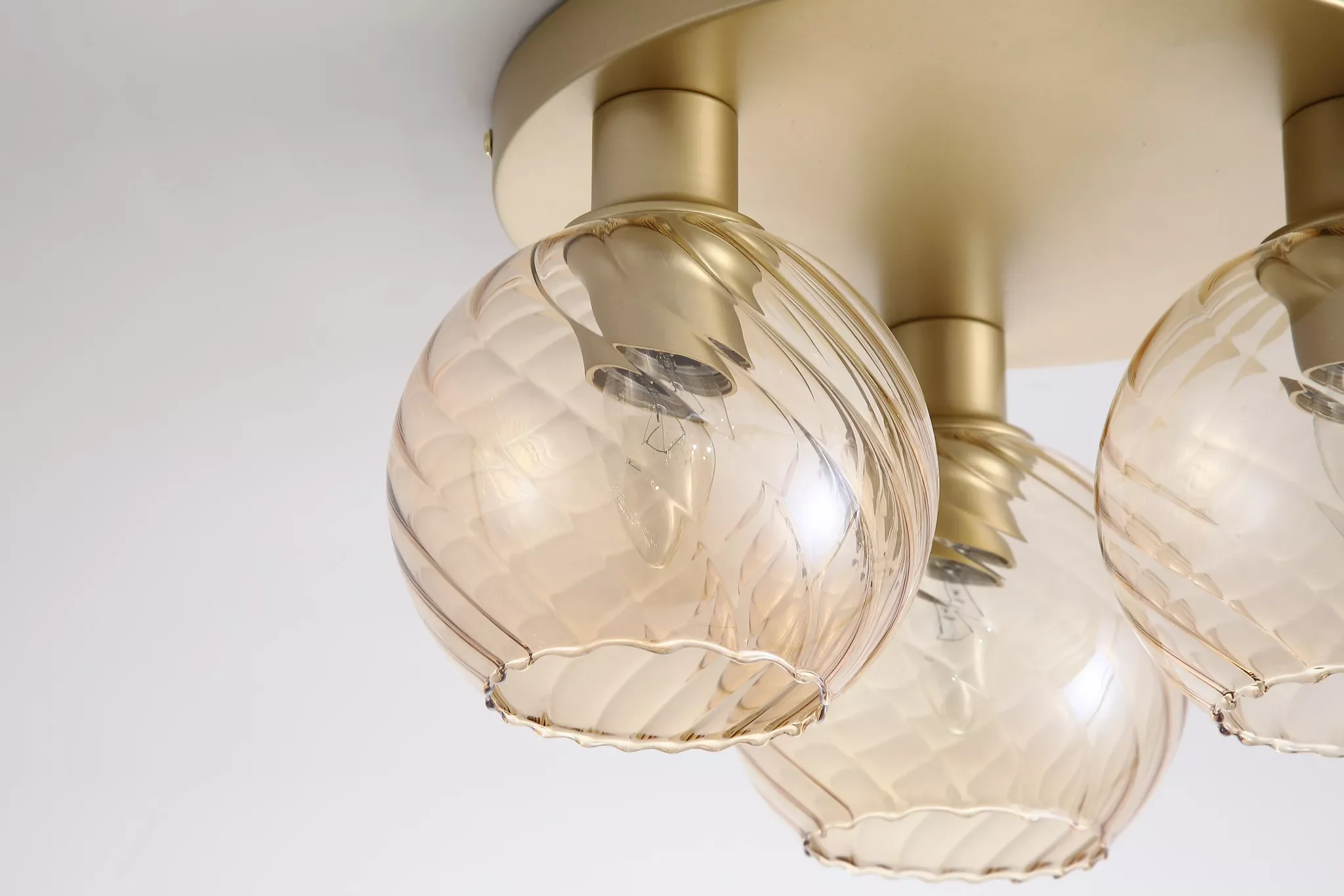 Radiance 3Lt Flush Light- Black Metal/ Gold - Image 3