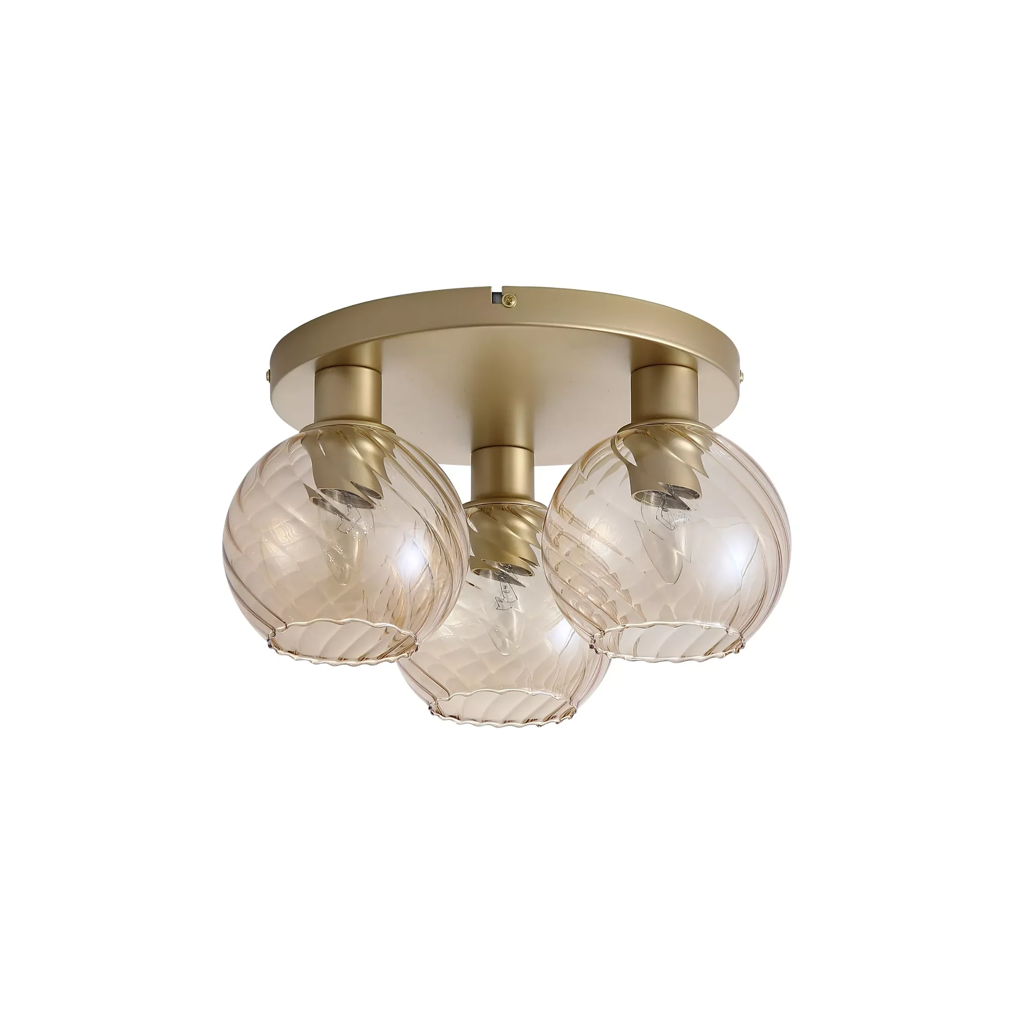 Radiance 3Lt Flush Light- Black Metal/ Gold - Image 4
