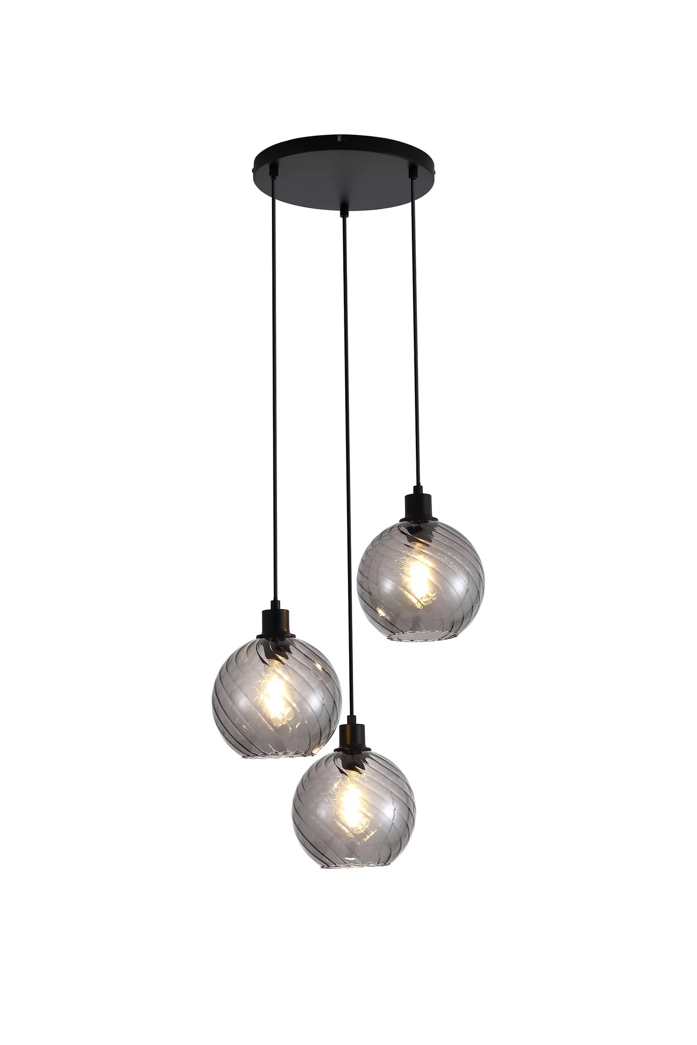 Radiance 3Lt Multi Drop Pendant- Black / Gold - Image 2