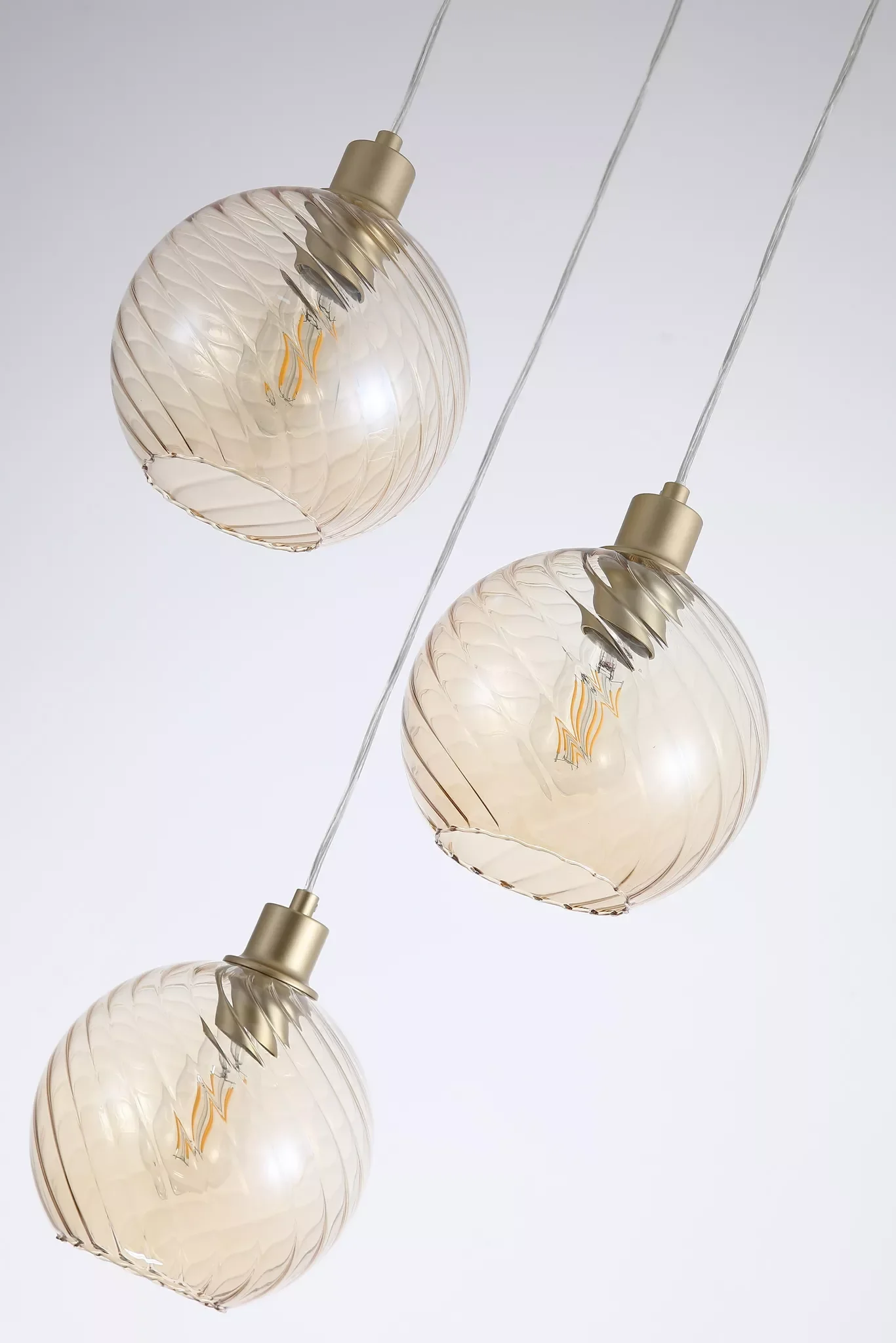 Radiance 3Lt Multi Drop Pendant- Black / Gold - Image 3