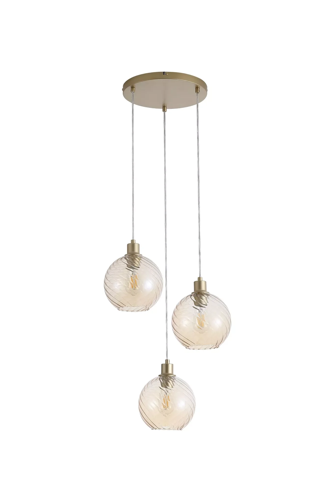 Radiance 3Lt Multi Drop Pendant- Black / Gold - Image 4