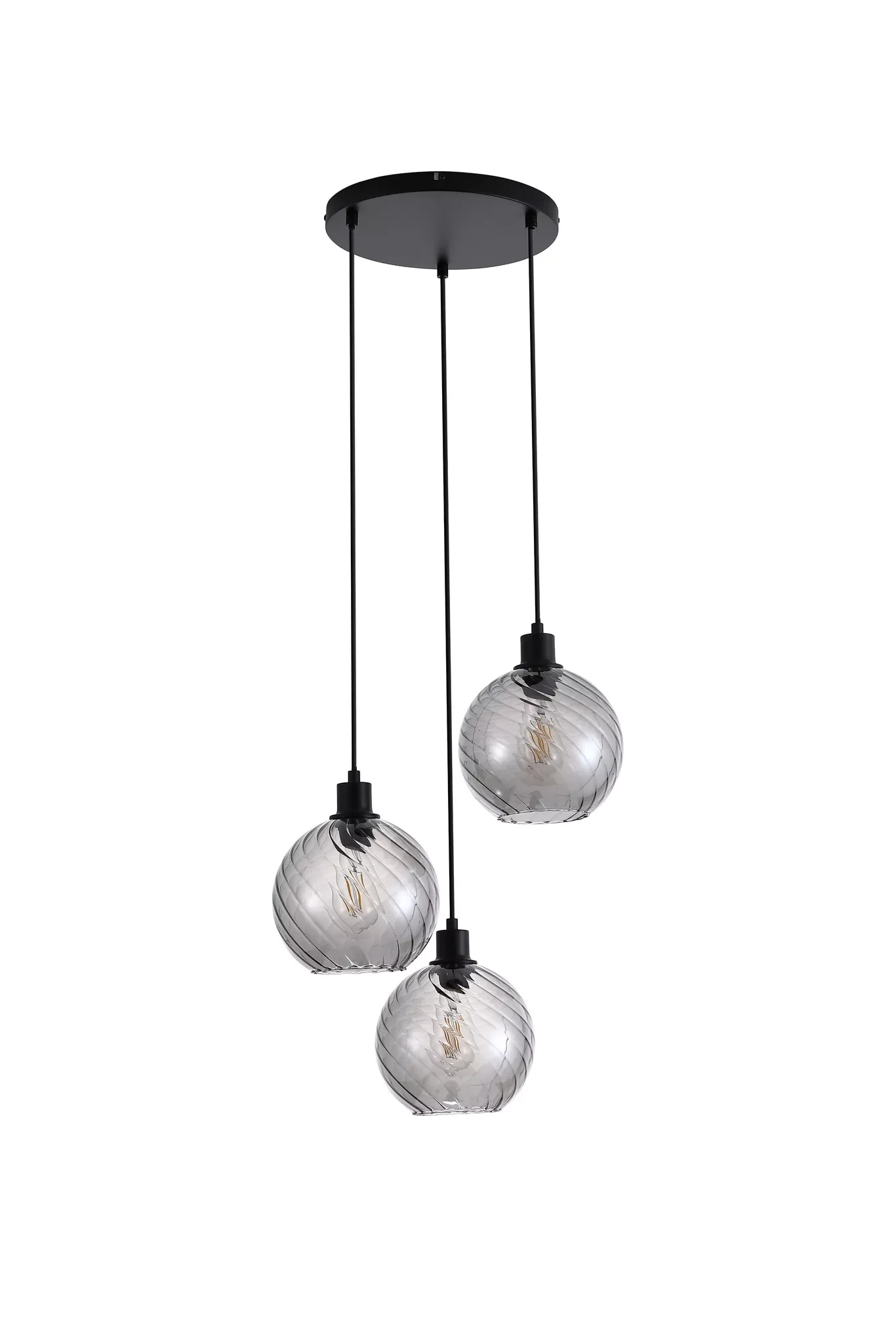 Radiance 3Lt Multi Drop Pendant- Black / Gold - Image 7