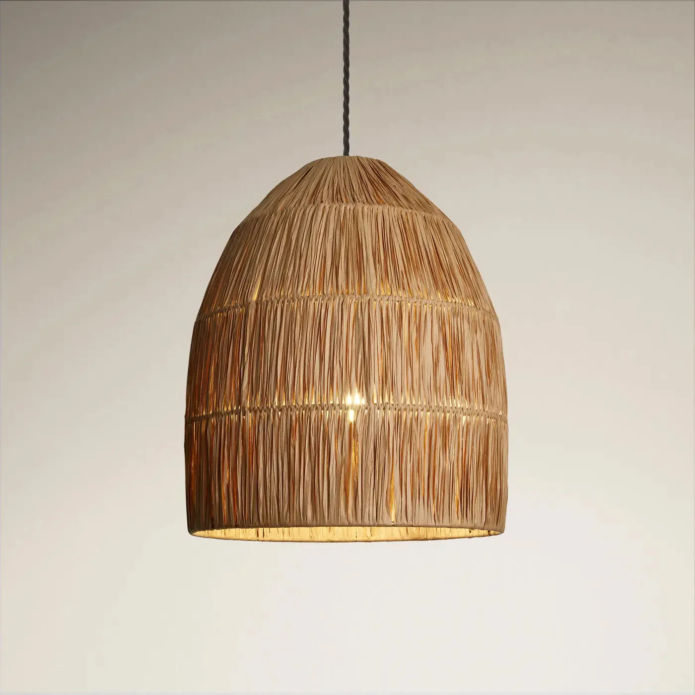 Raffia Ceiling Pendant Light -Bell  Natural - Image 2