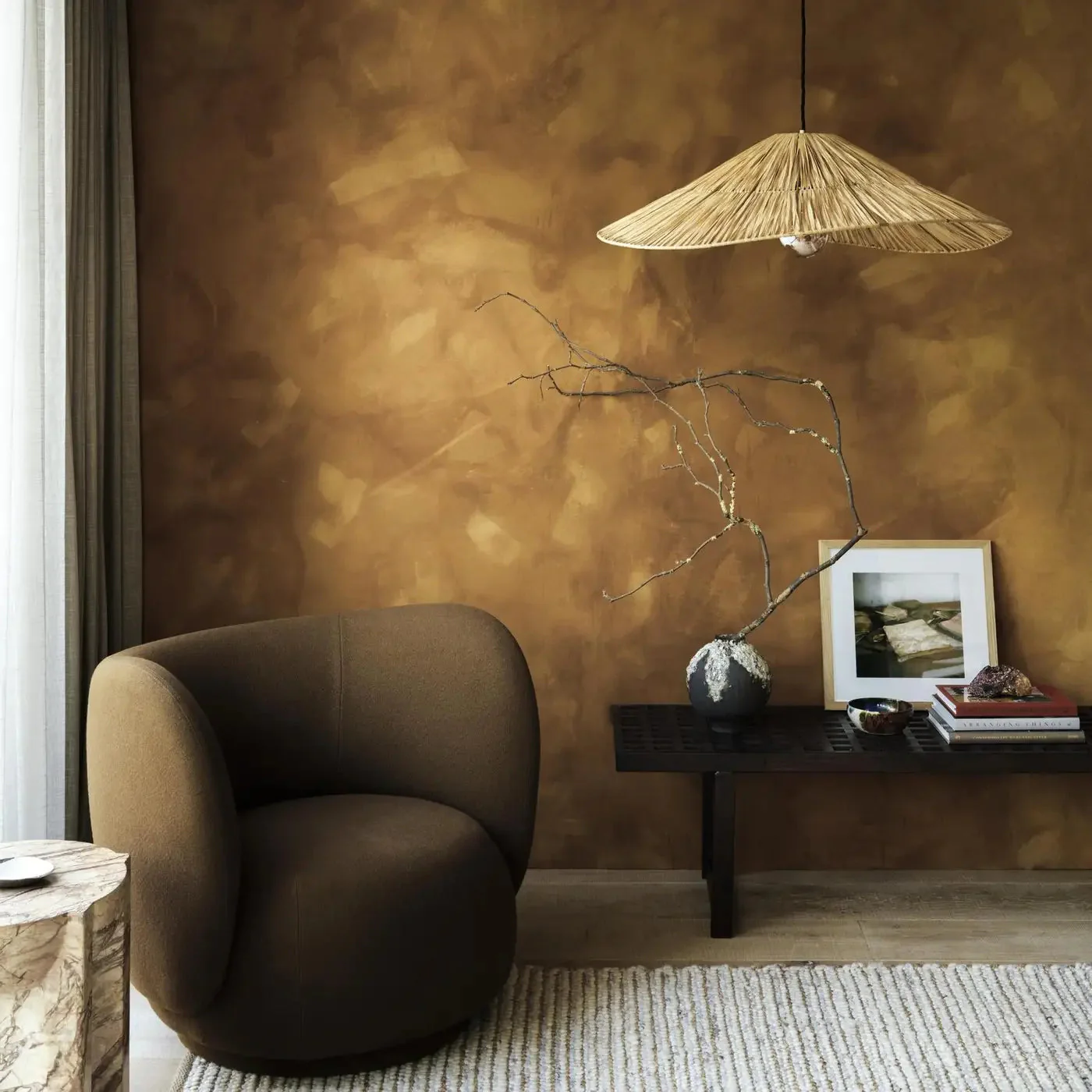 Raffia Ceiling Pendant Light - Hat - Image 6