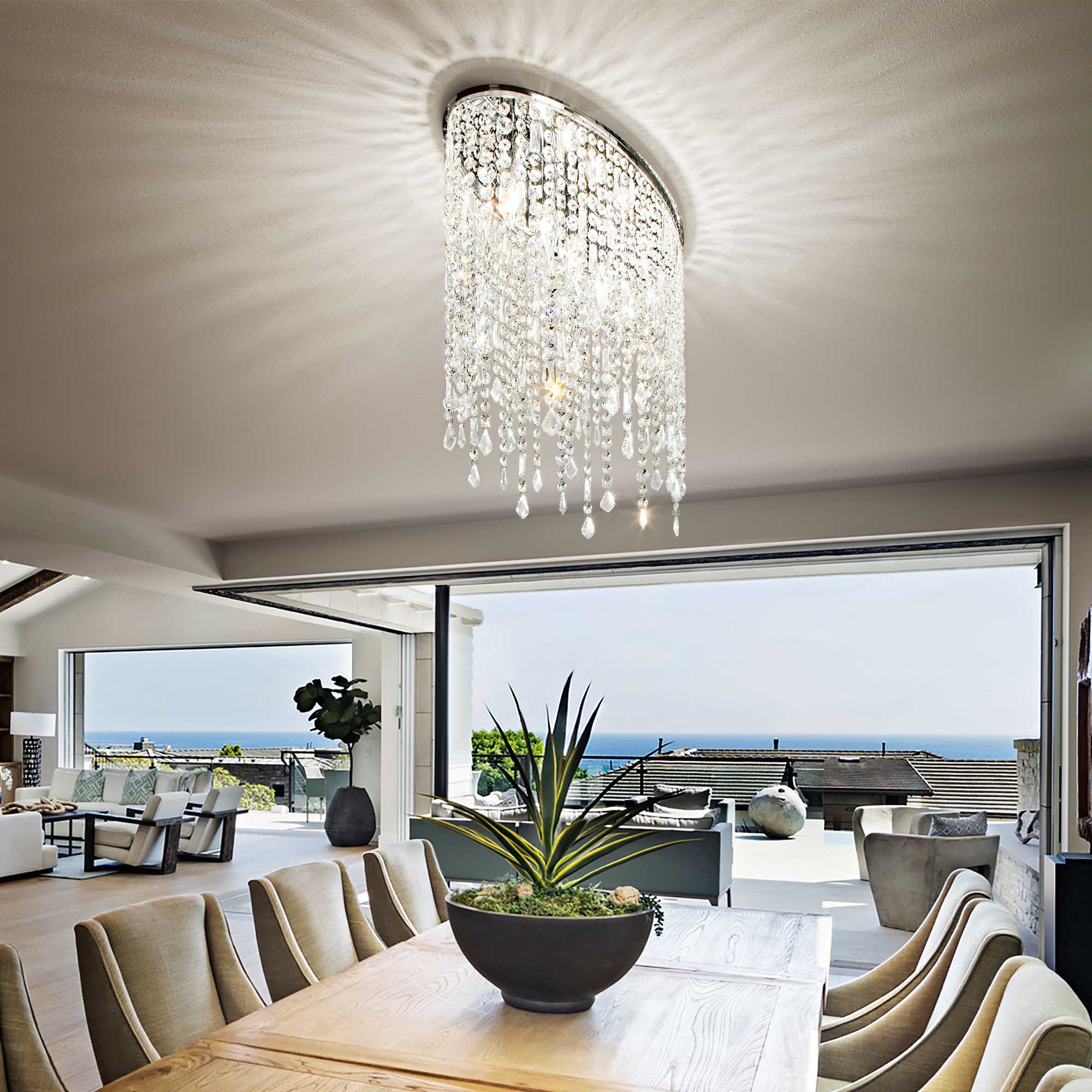 Rain Flush Light - Crystal Finish - Image 5