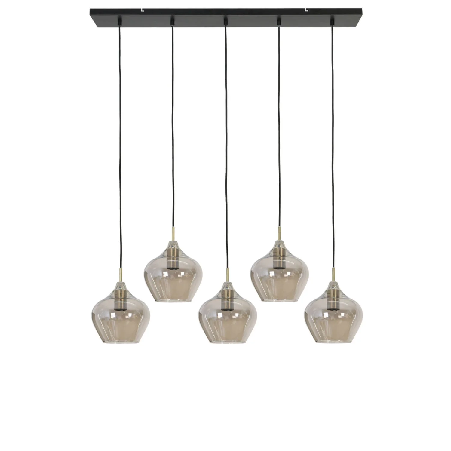 Rakel 5/10Lt Kitchen Light - Matt Black & Clear/Antique Bronze & Smoked Finish - Image 9