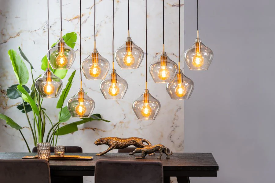 Rakel 5/10Lt Kitchen Light - Matt Black & Clear/Antique Bronze & Smoked Finish - Image 5
